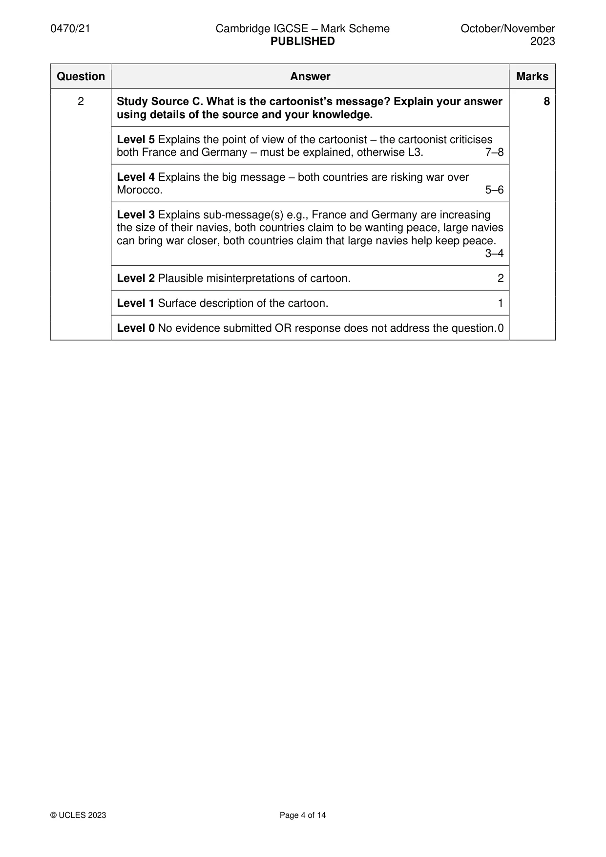Mark scheme, page 4 of 14