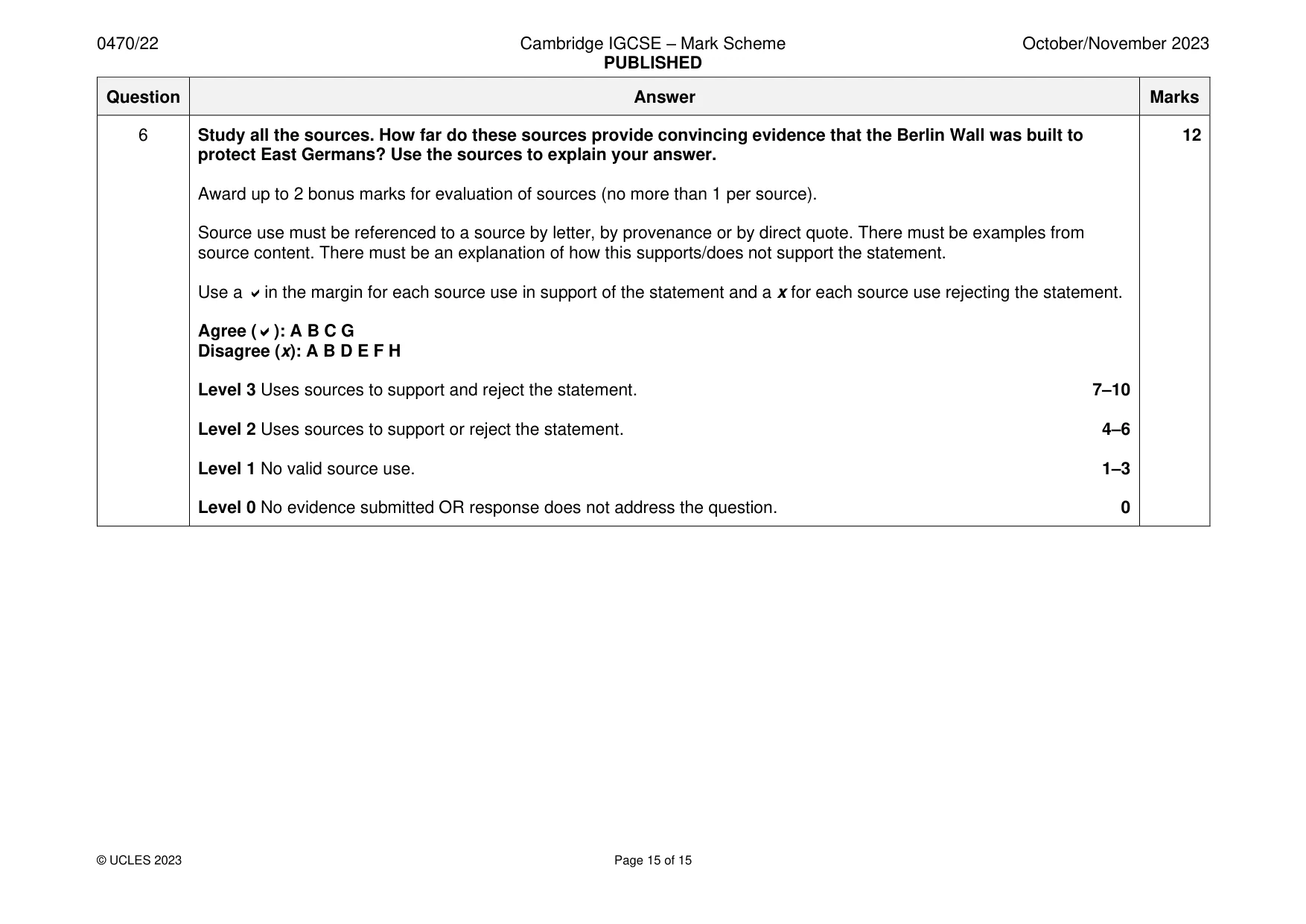 Mark scheme, page 15 of 15