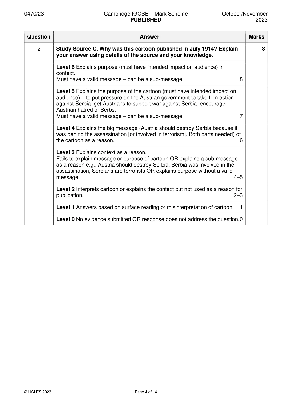 Mark scheme, page 4 of 14