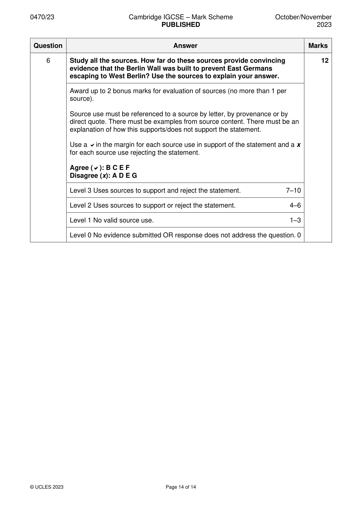 Mark scheme, page 14 of 14