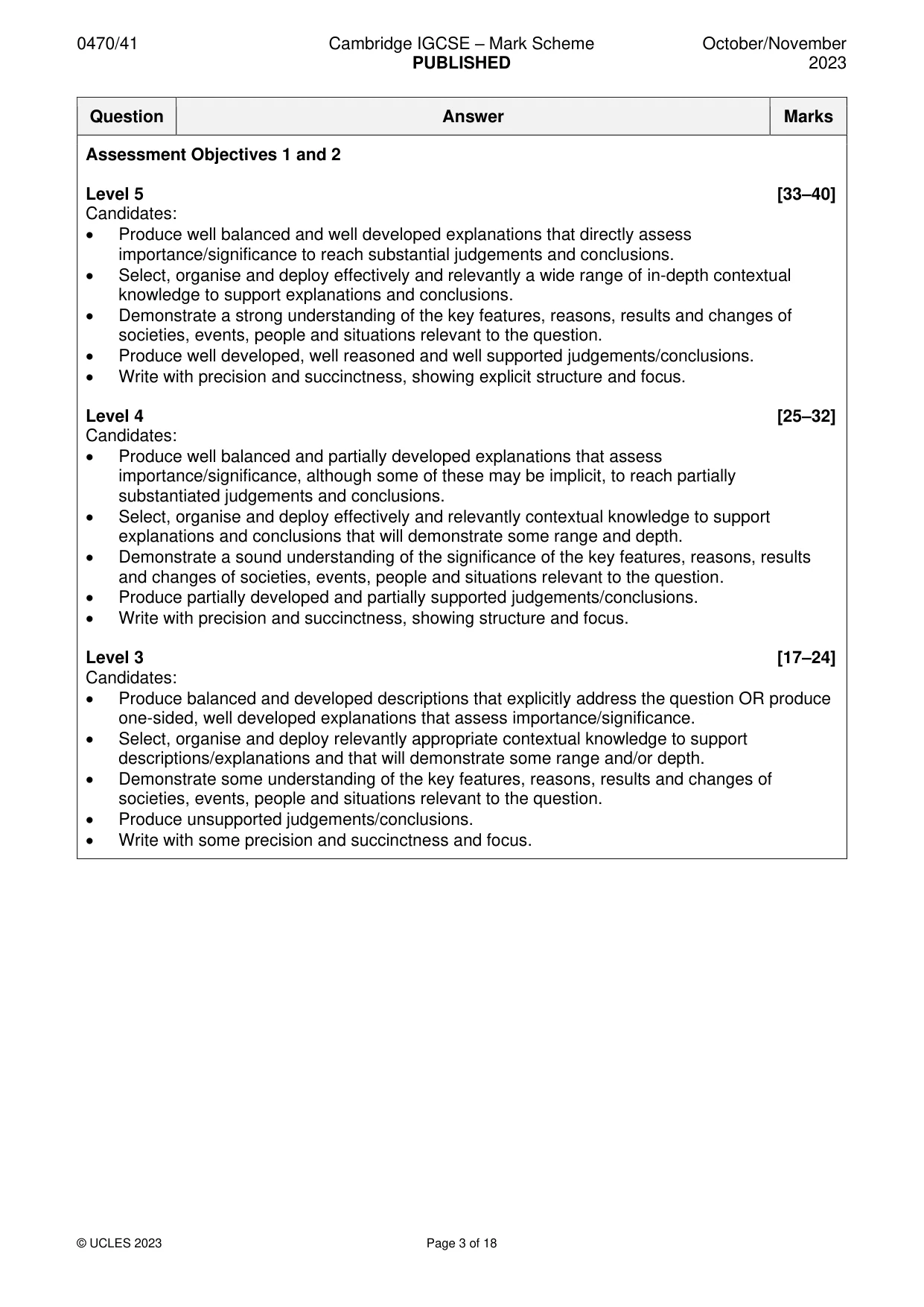 Mark scheme, page 3 of 18
