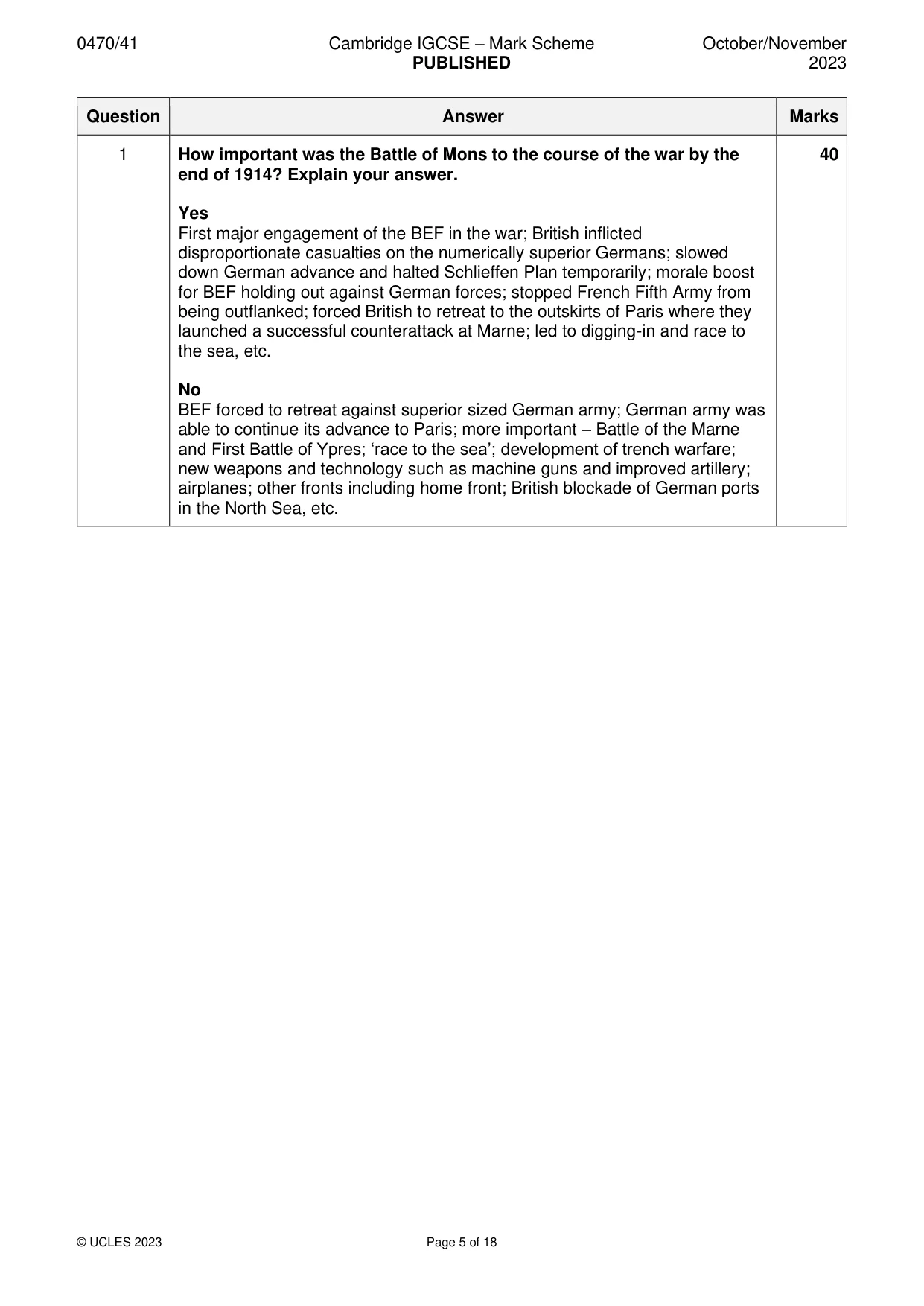 Mark scheme, page 5 of 18