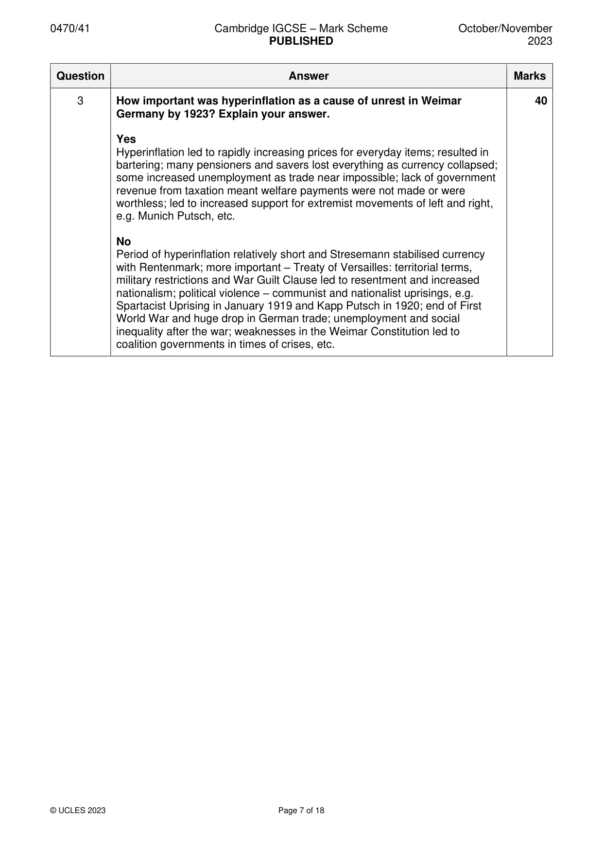 Mark scheme, page 7 of 18
