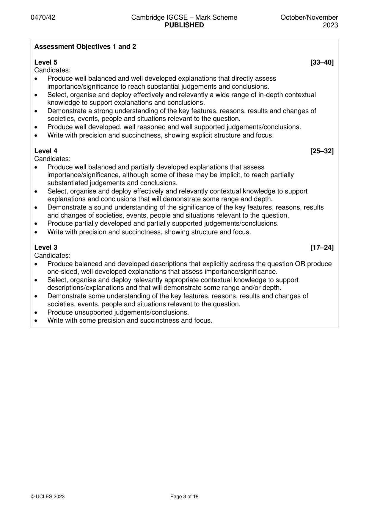 Mark scheme, page 3 of 18