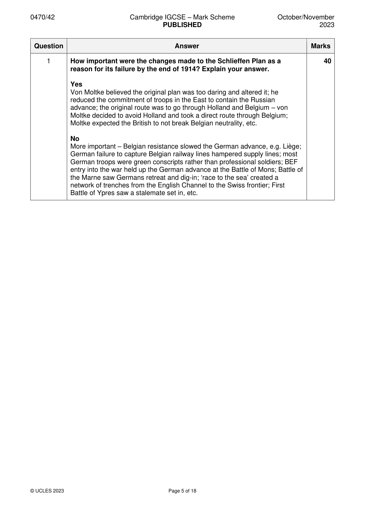 Mark scheme, page 5 of 18