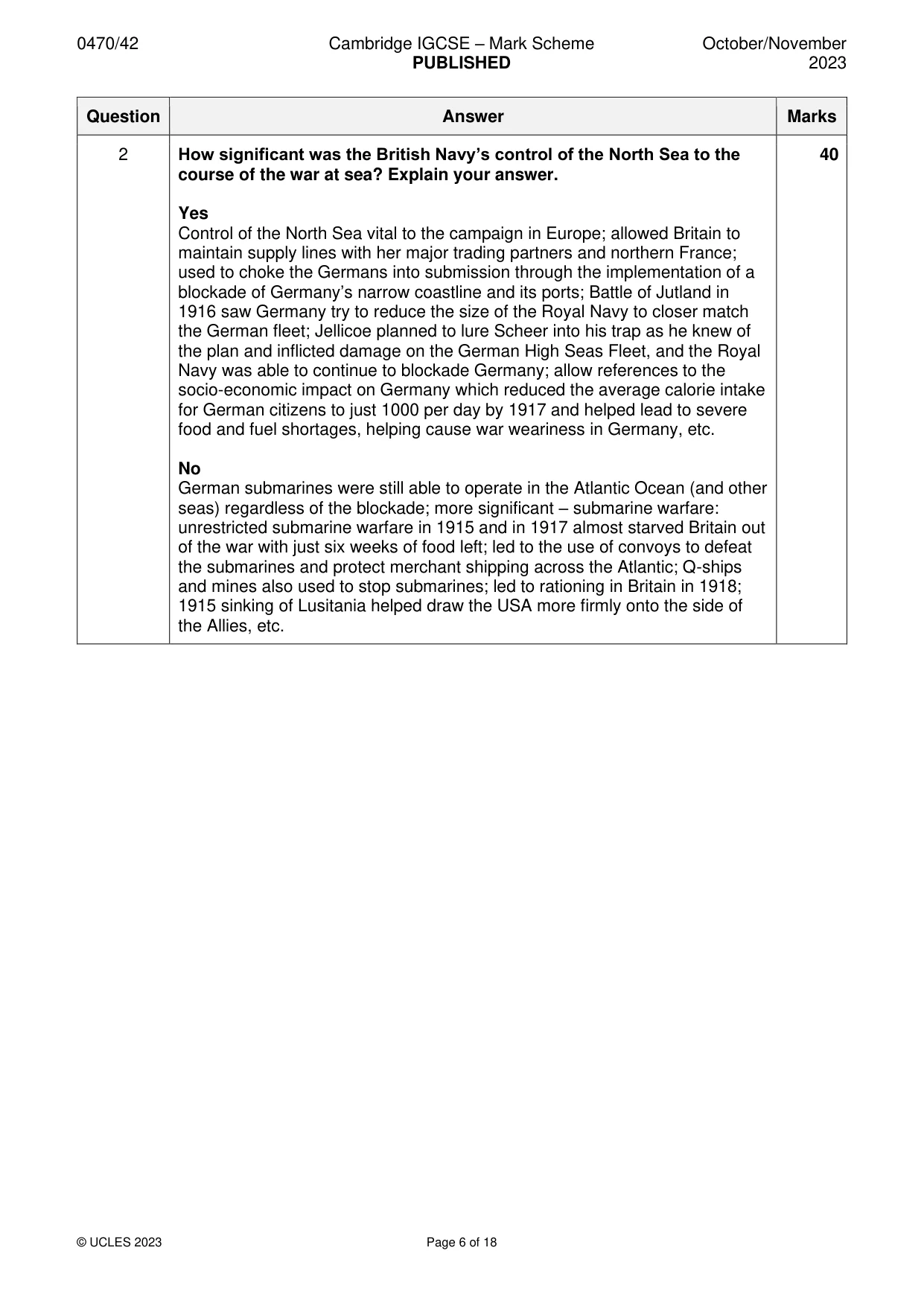 Mark scheme, page 6 of 18