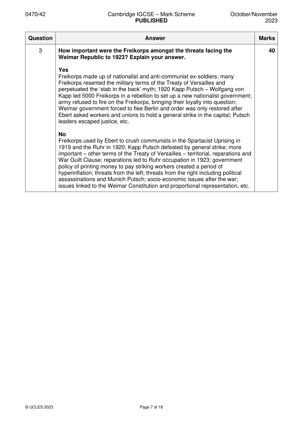 Mark scheme, page 7 of 18