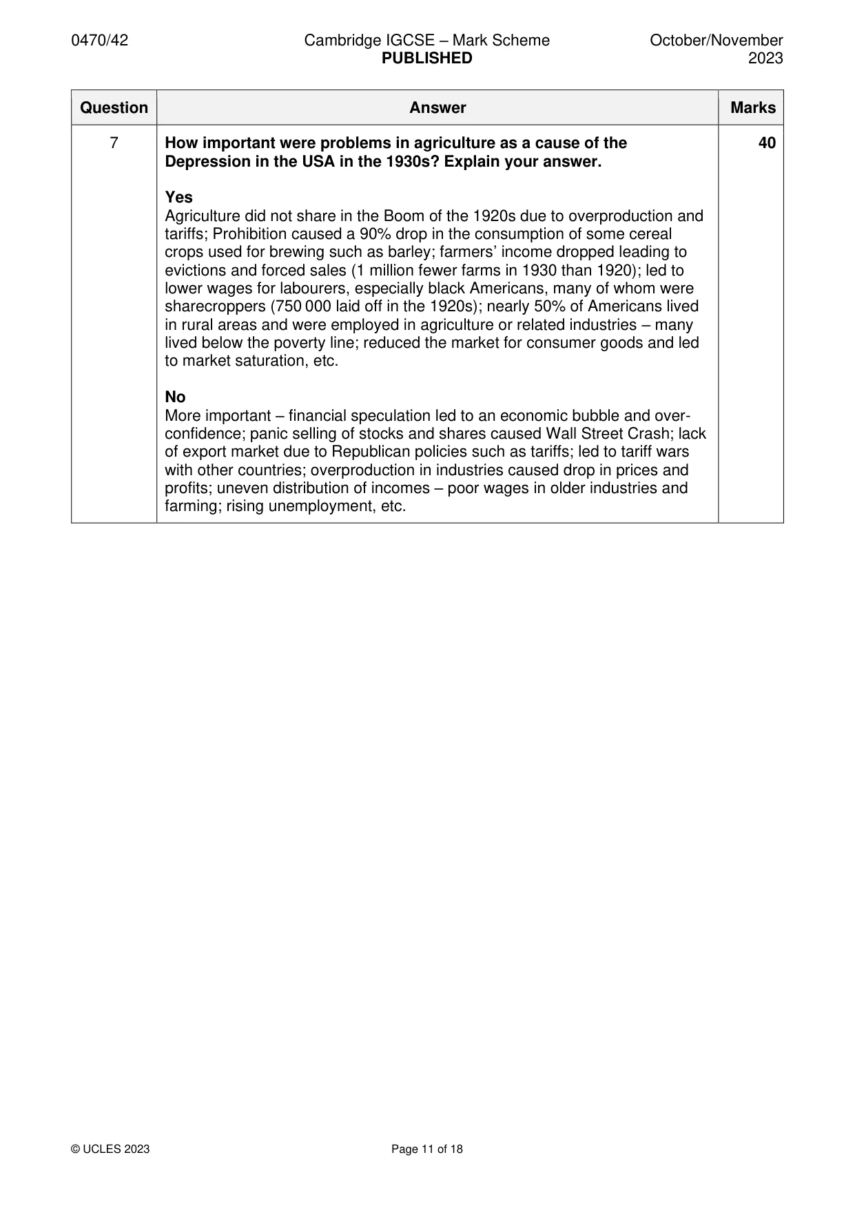 Mark scheme, page 11 of 18