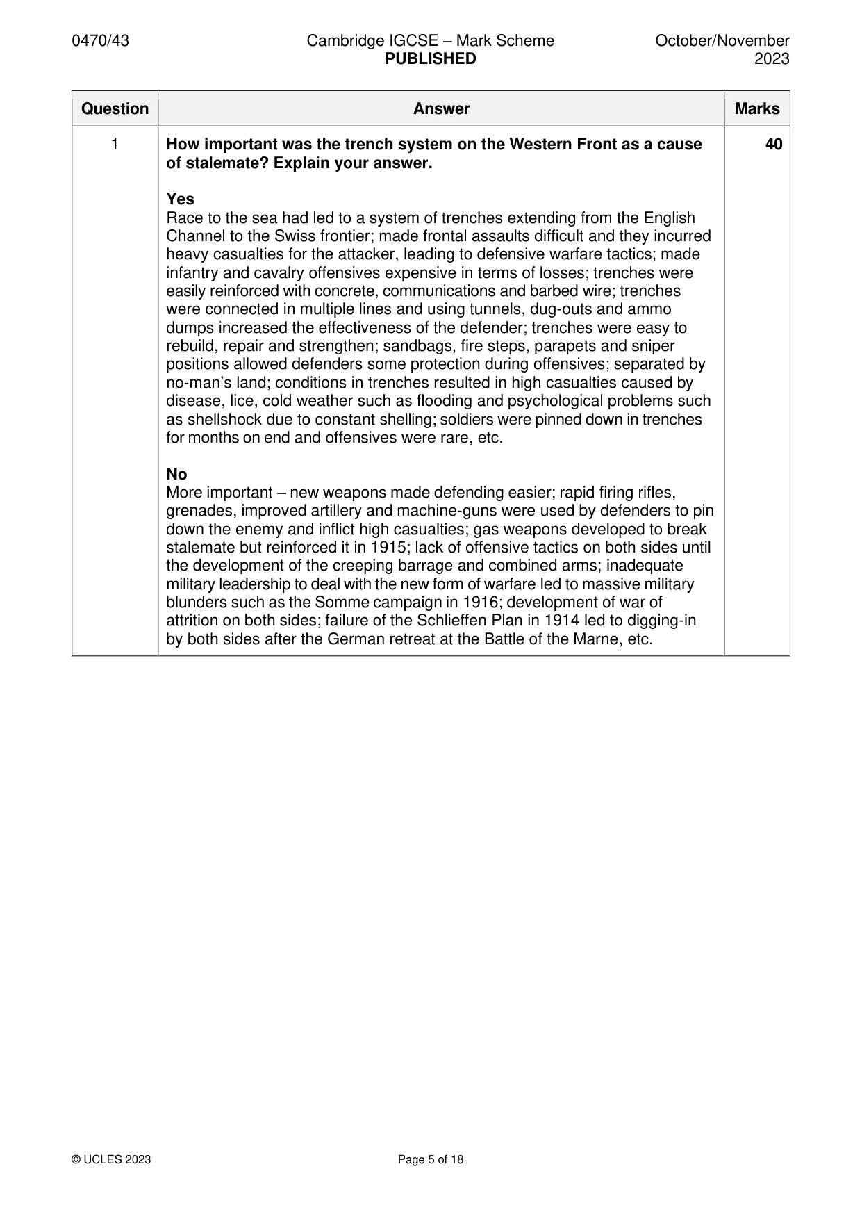 Mark scheme, page 5 of 18