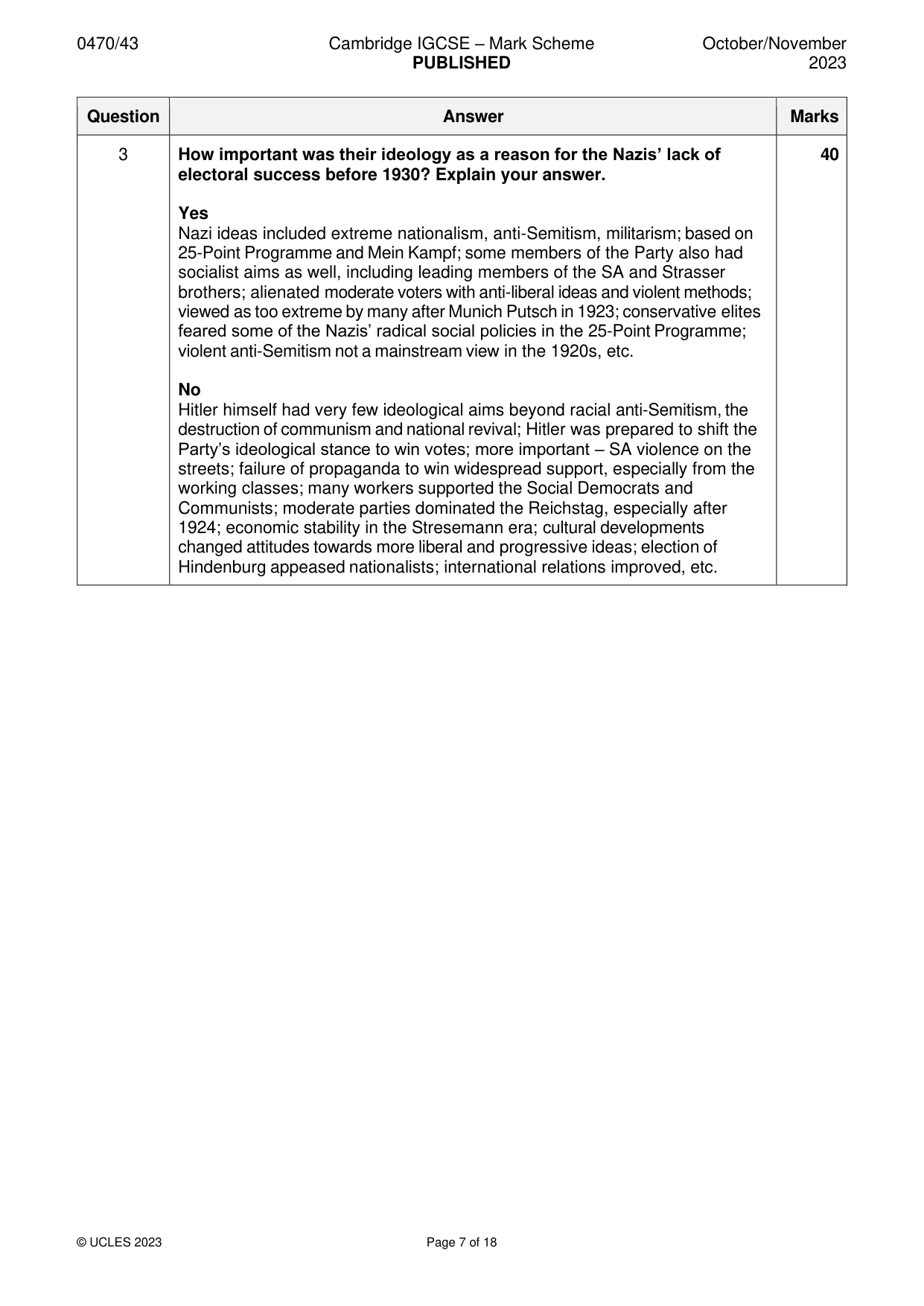 Mark scheme, page 7 of 18