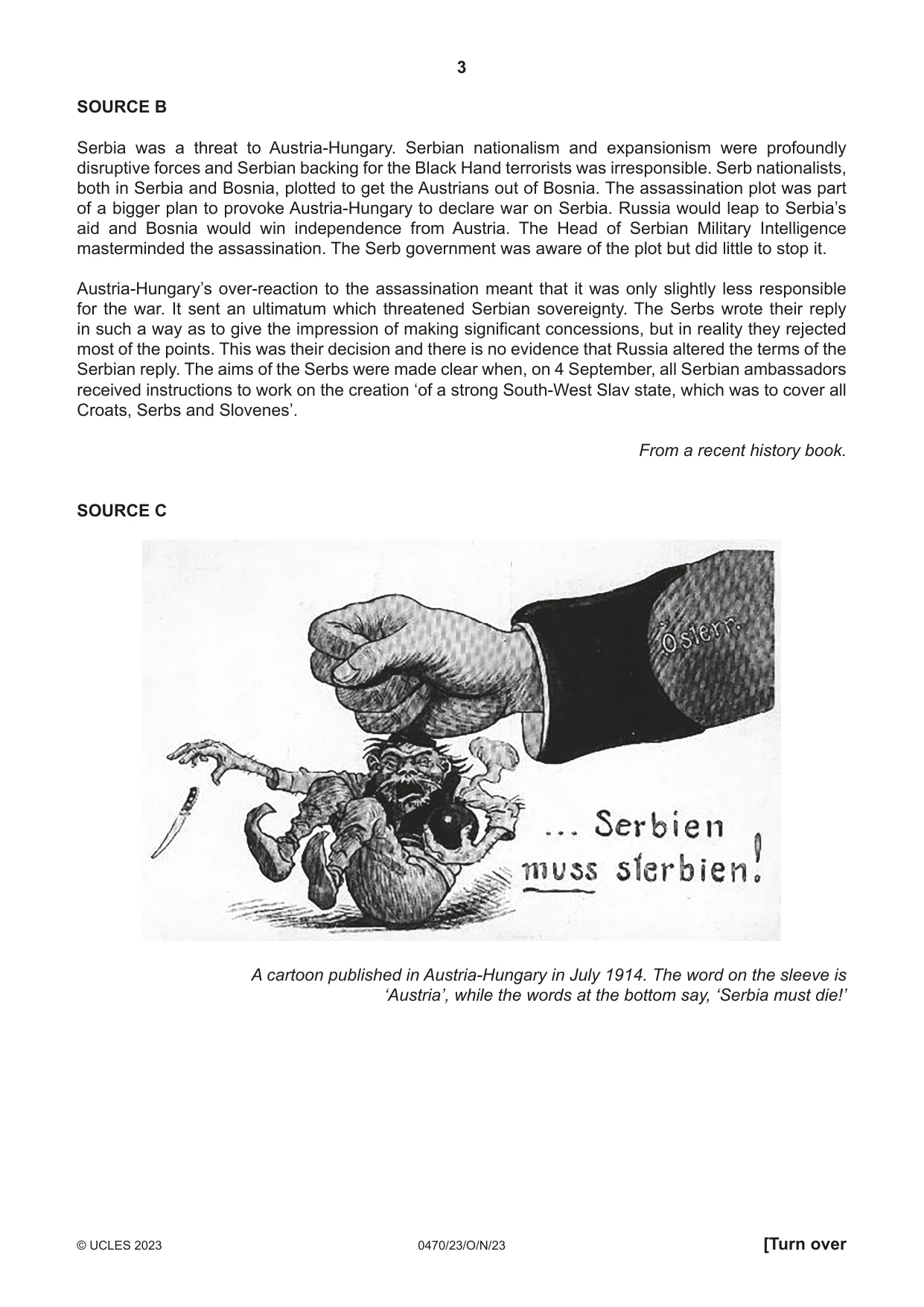 Cambridge IGCSE History 0470 2023 Oct/Nov Paper 2 · Variant 3 question paper, page 3 of 16
