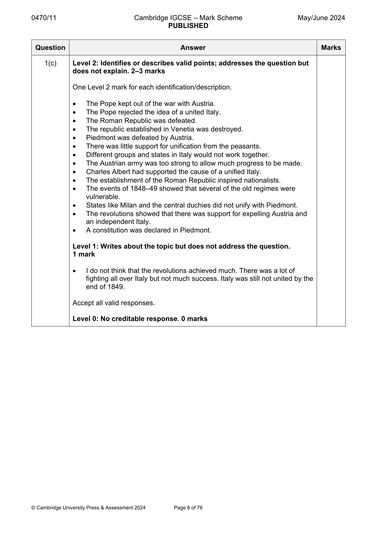 Mark scheme, page 8 of 76