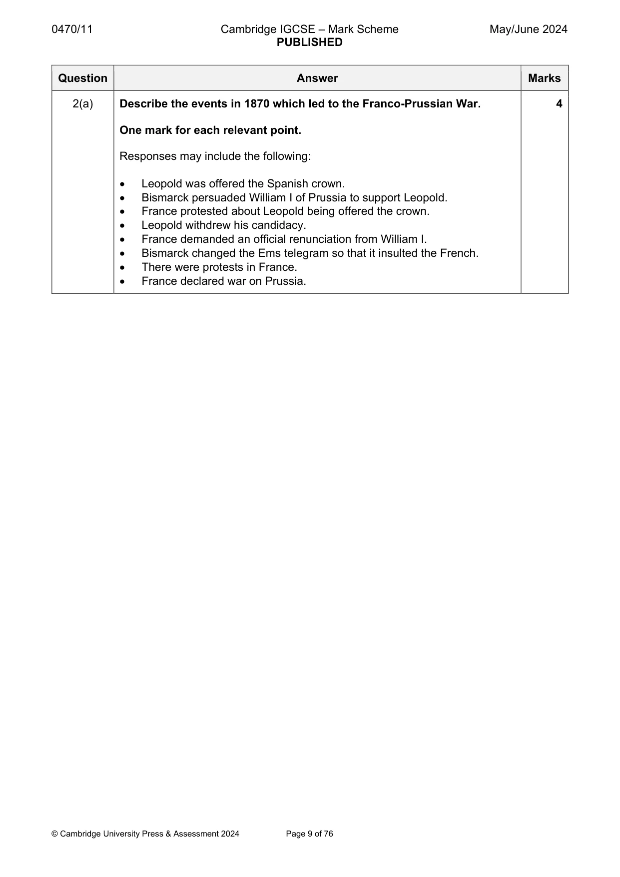 Mark scheme, page 9 of 76