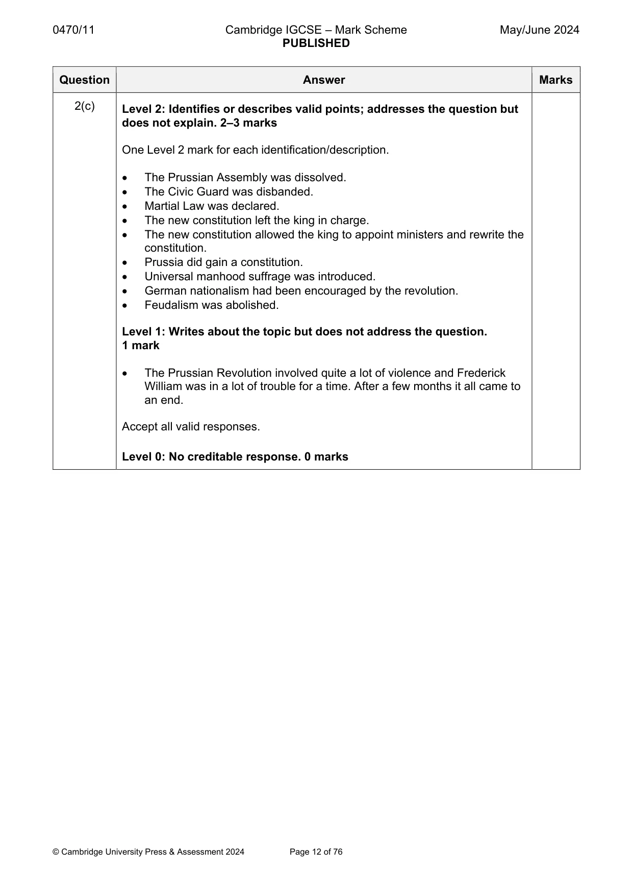Mark scheme, page 12 of 76