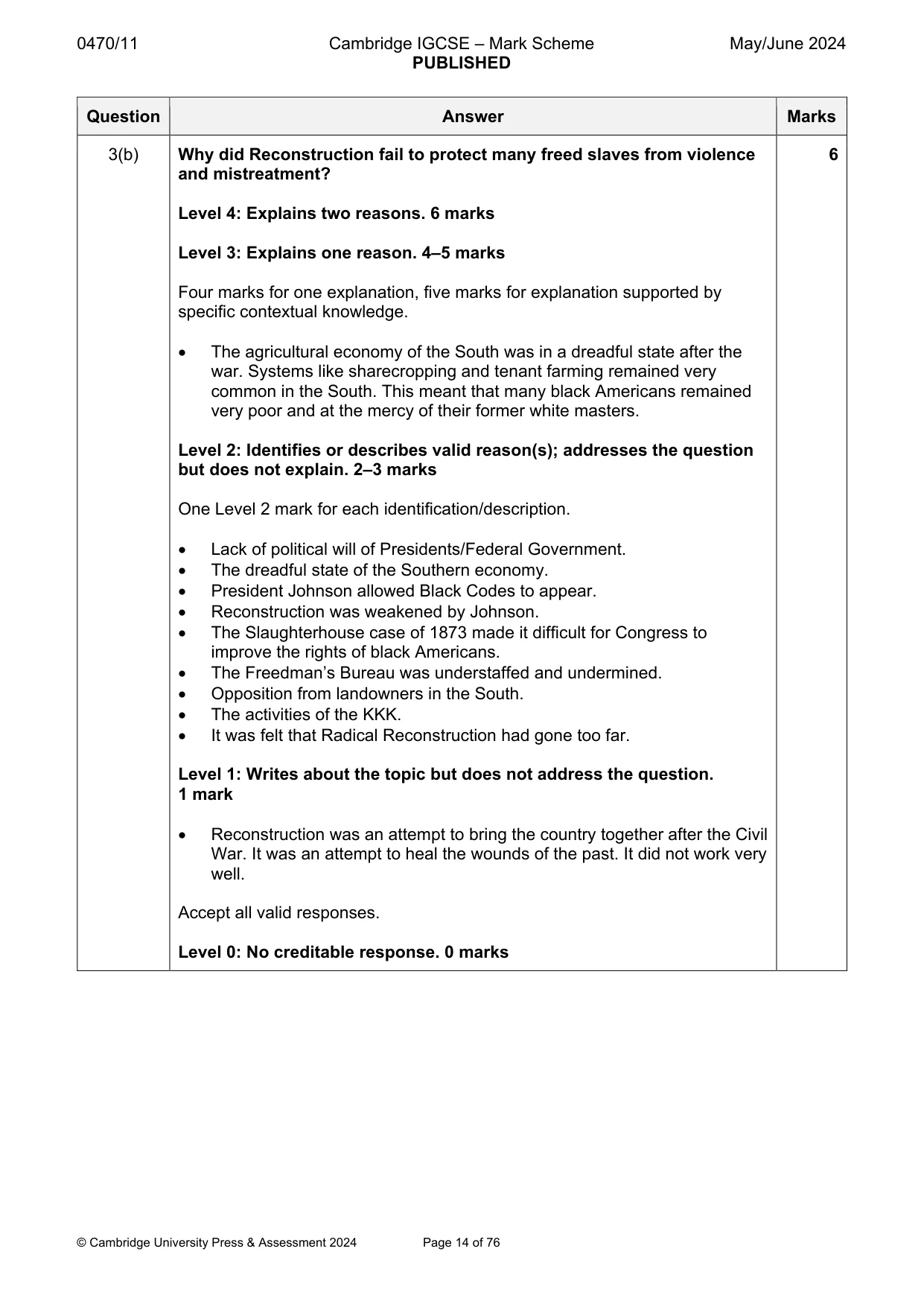 Mark scheme, page 14 of 76