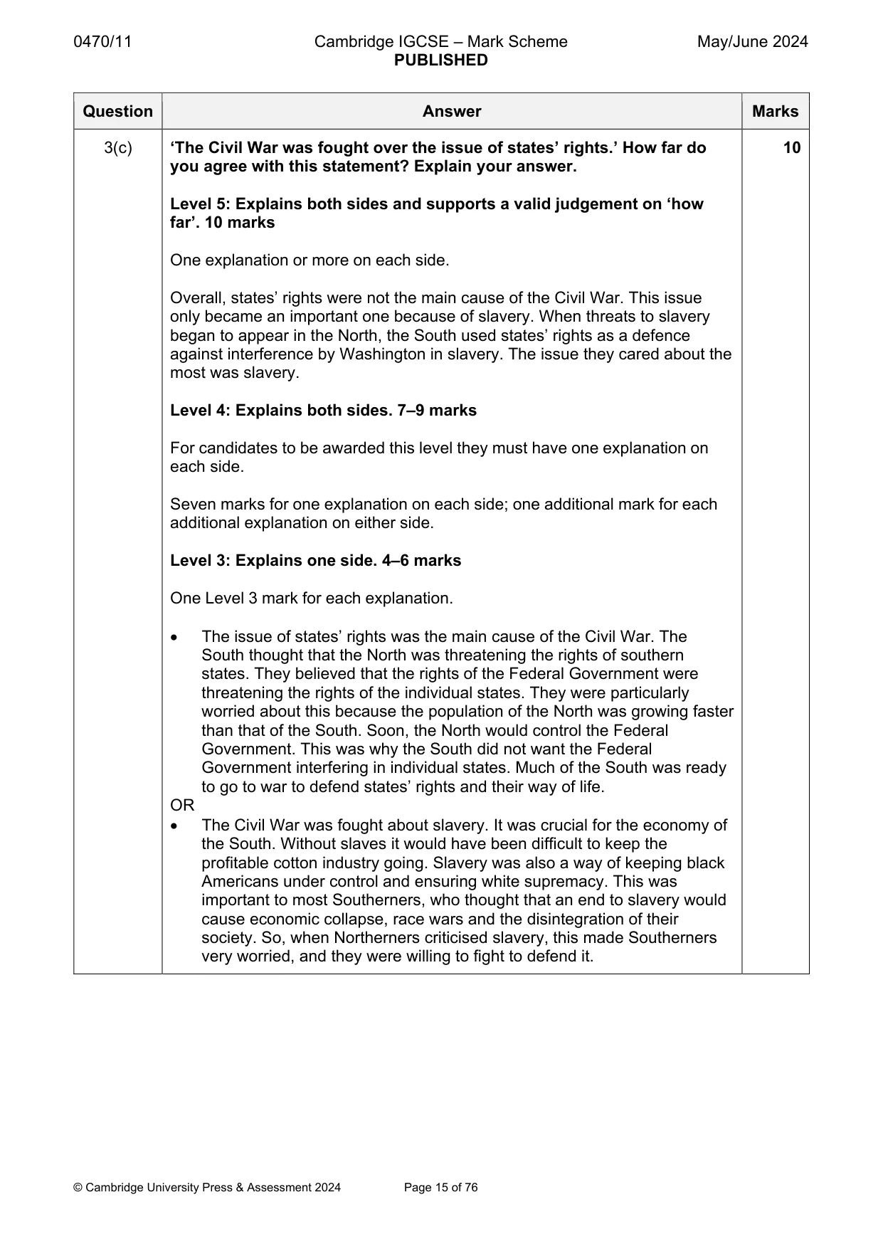 Mark scheme, page 15 of 76