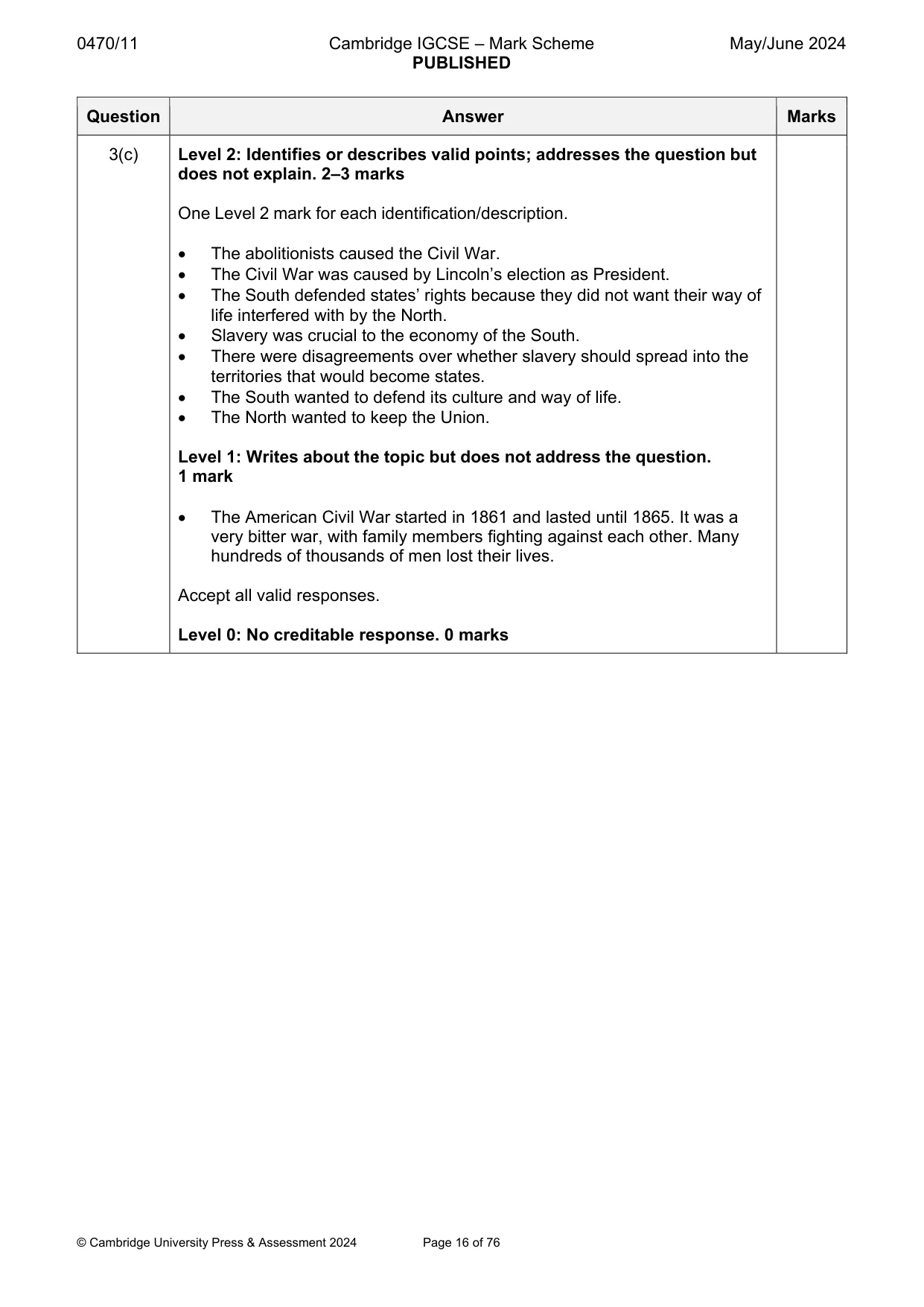 Mark scheme, page 16 of 76