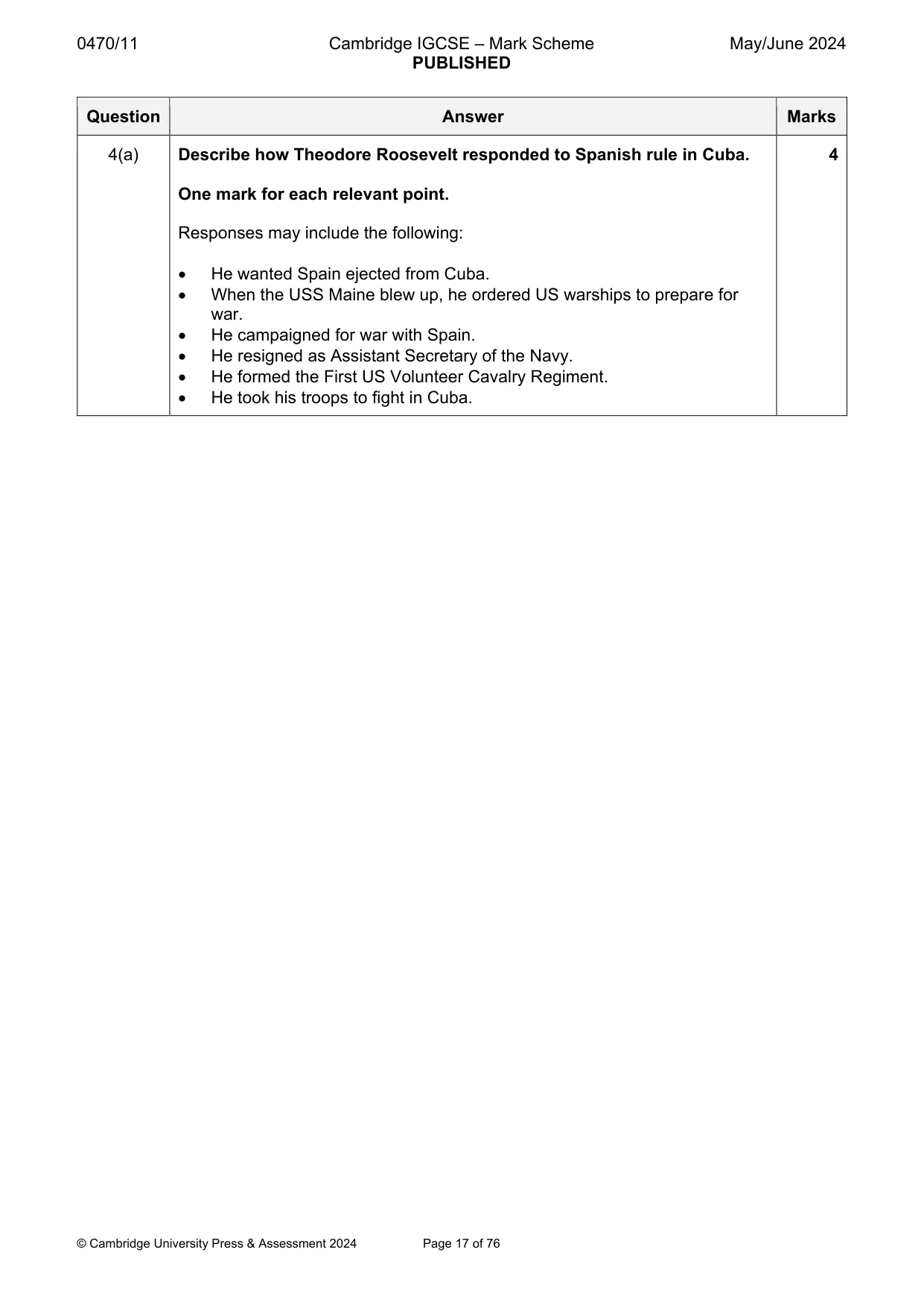 Mark scheme, page 17 of 76