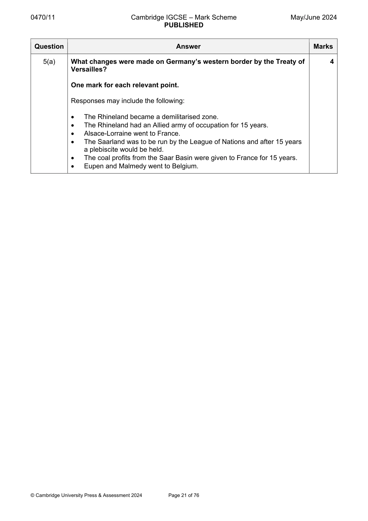 Mark scheme, page 21 of 76