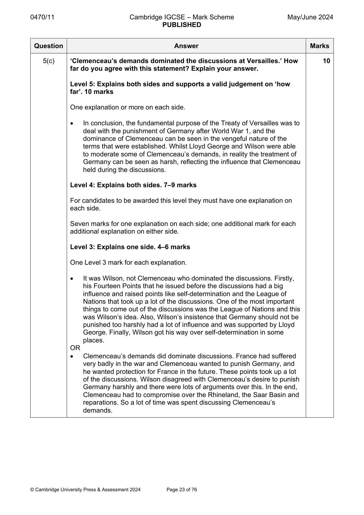 Mark scheme, page 23 of 76