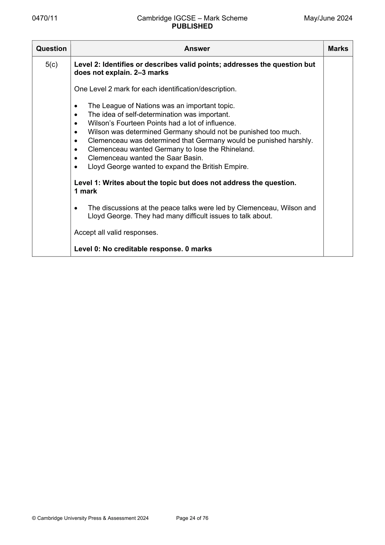Mark scheme, page 24 of 76