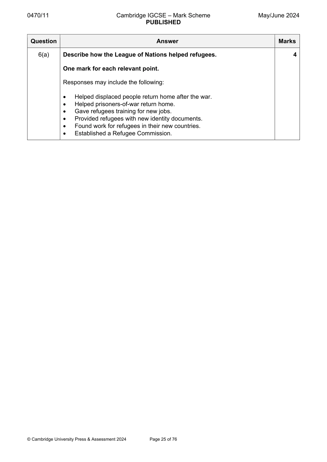Mark scheme, page 25 of 76