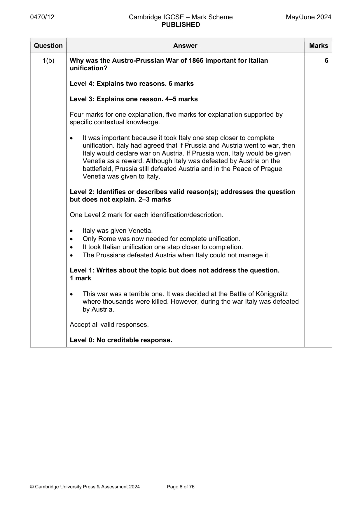 Mark scheme, page 6 of 76