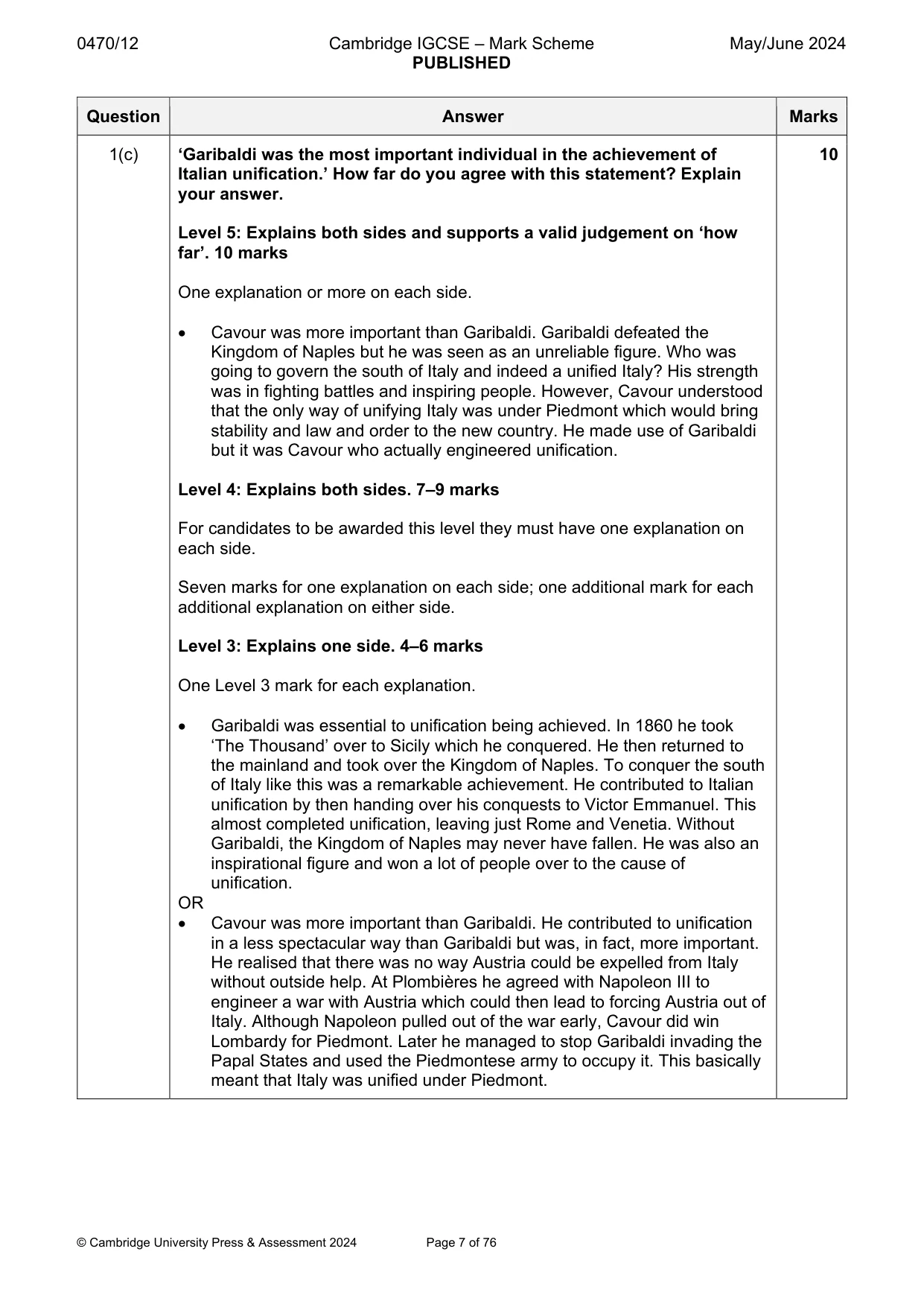 Mark scheme, page 7 of 76