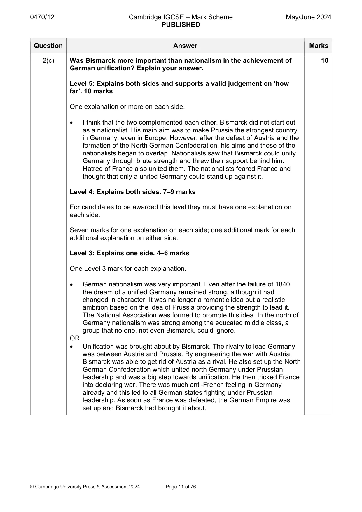 Mark scheme, page 11 of 76