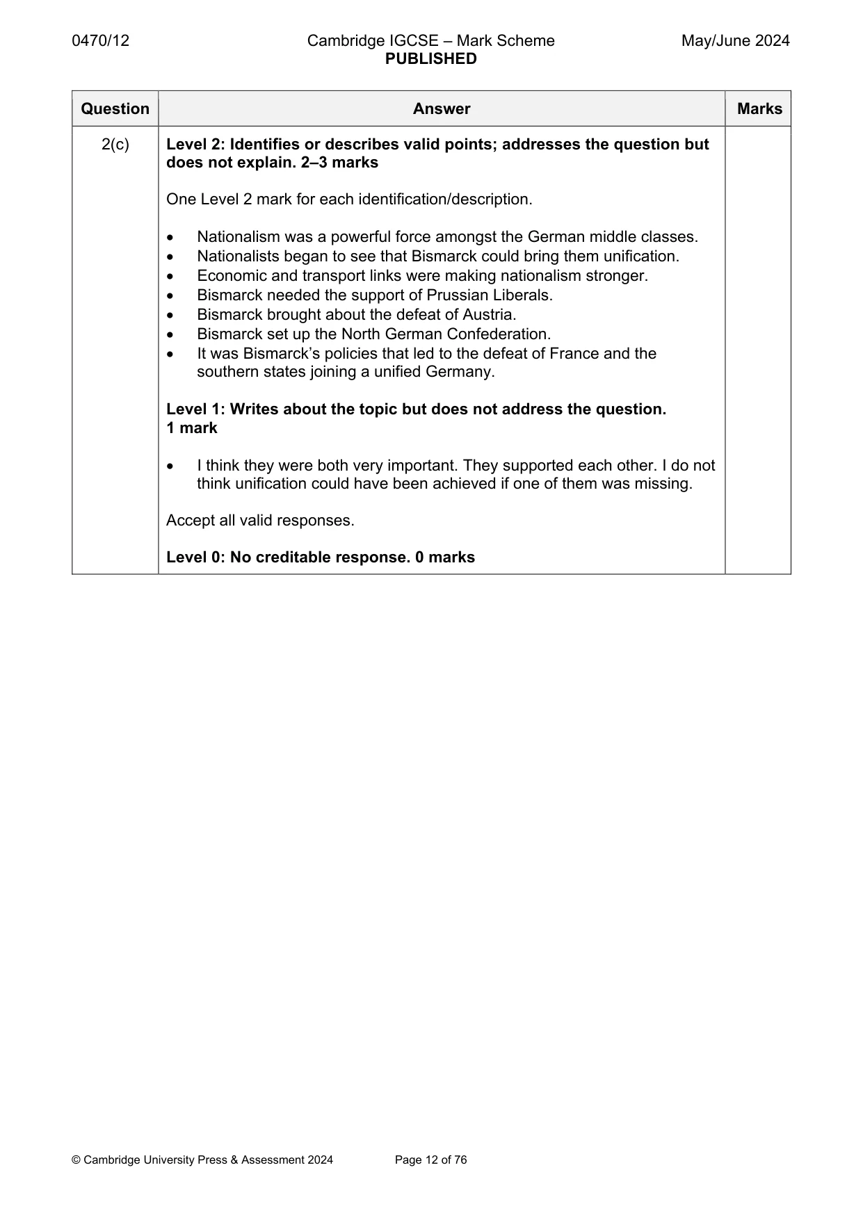 Mark scheme, page 12 of 76