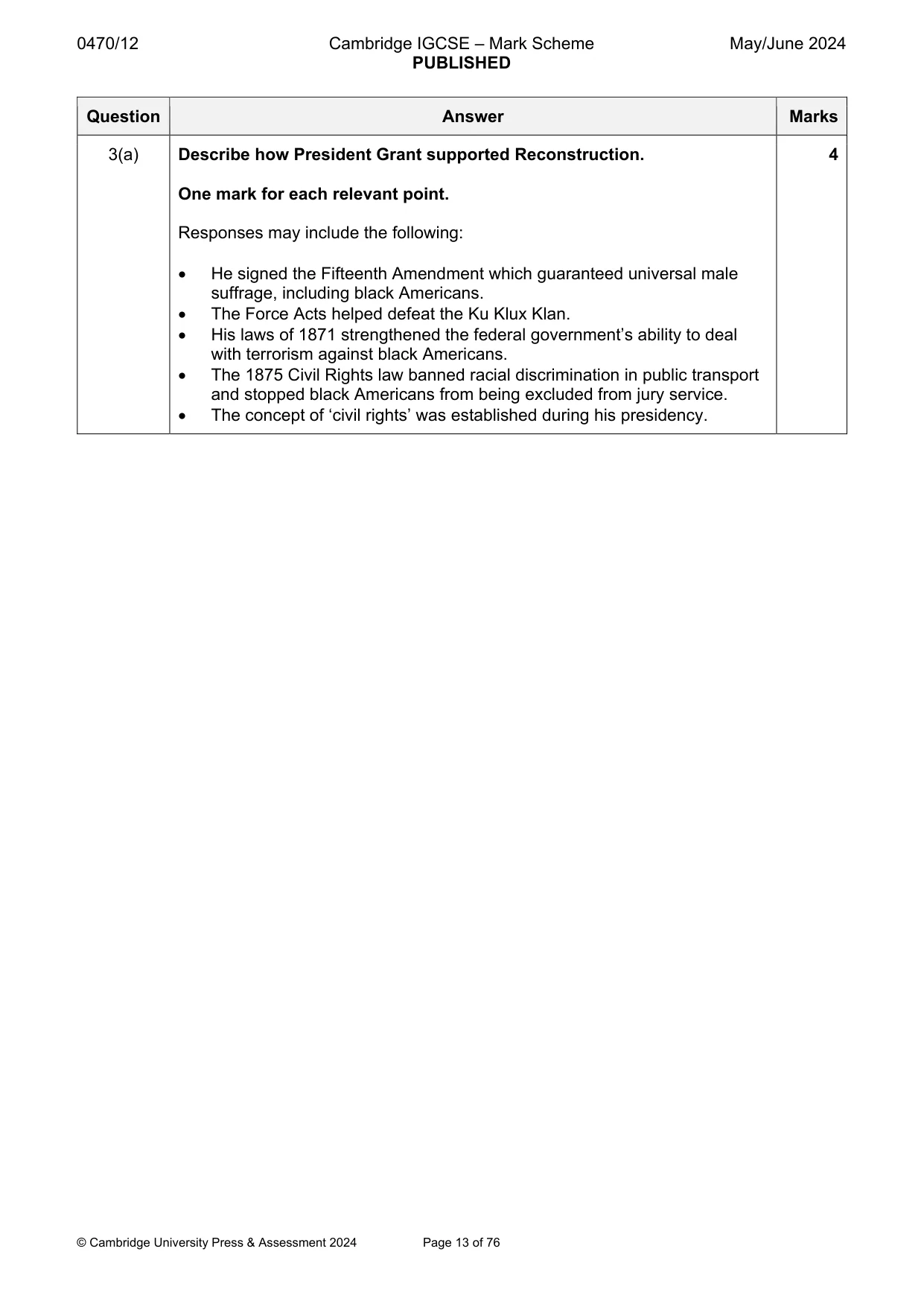 Mark scheme, page 13 of 76