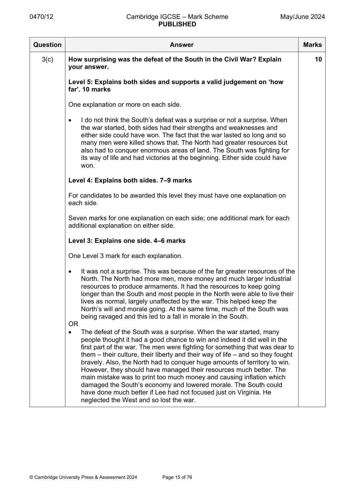 Mark scheme, page 15 of 76