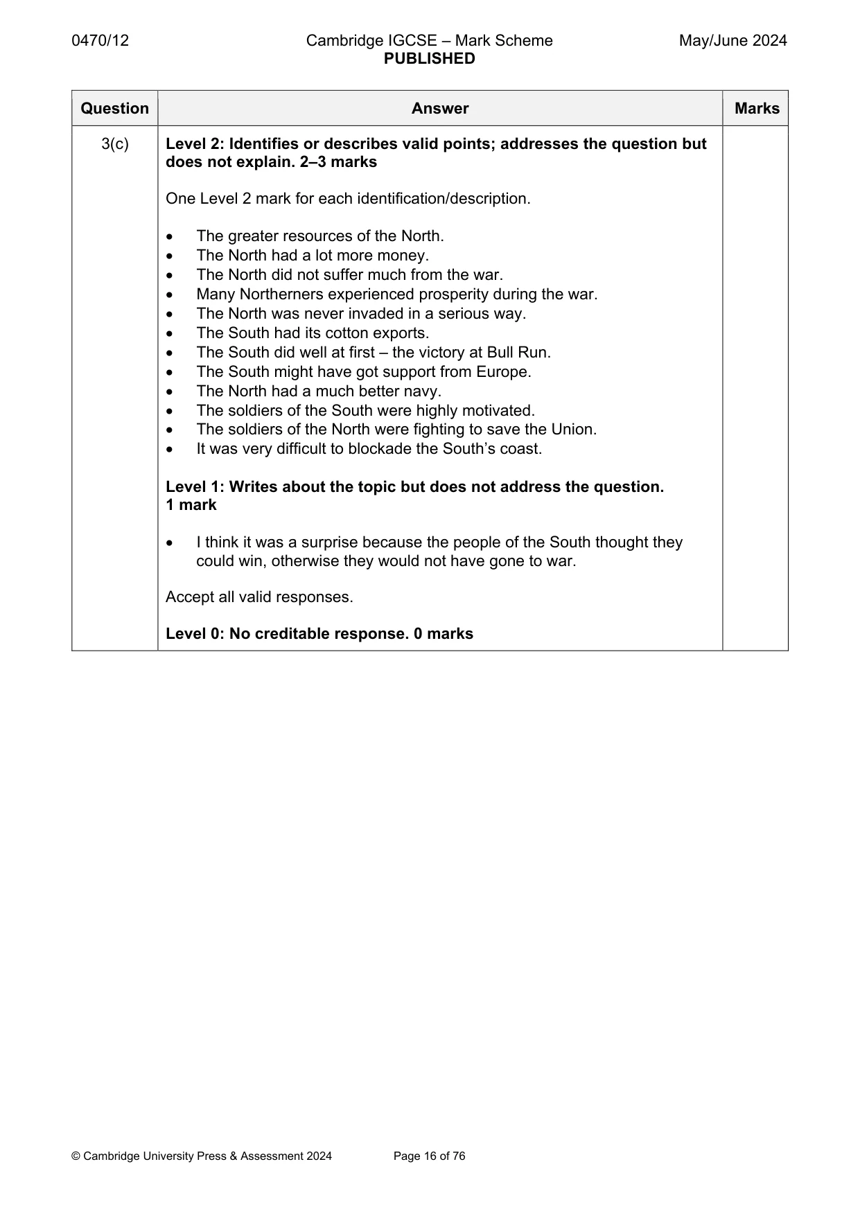 Mark scheme, page 16 of 76