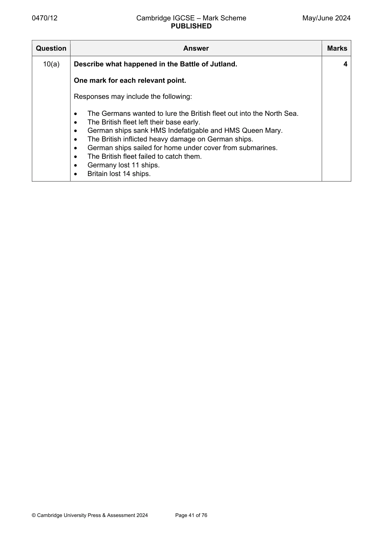 Mark scheme, page 41 of 76
