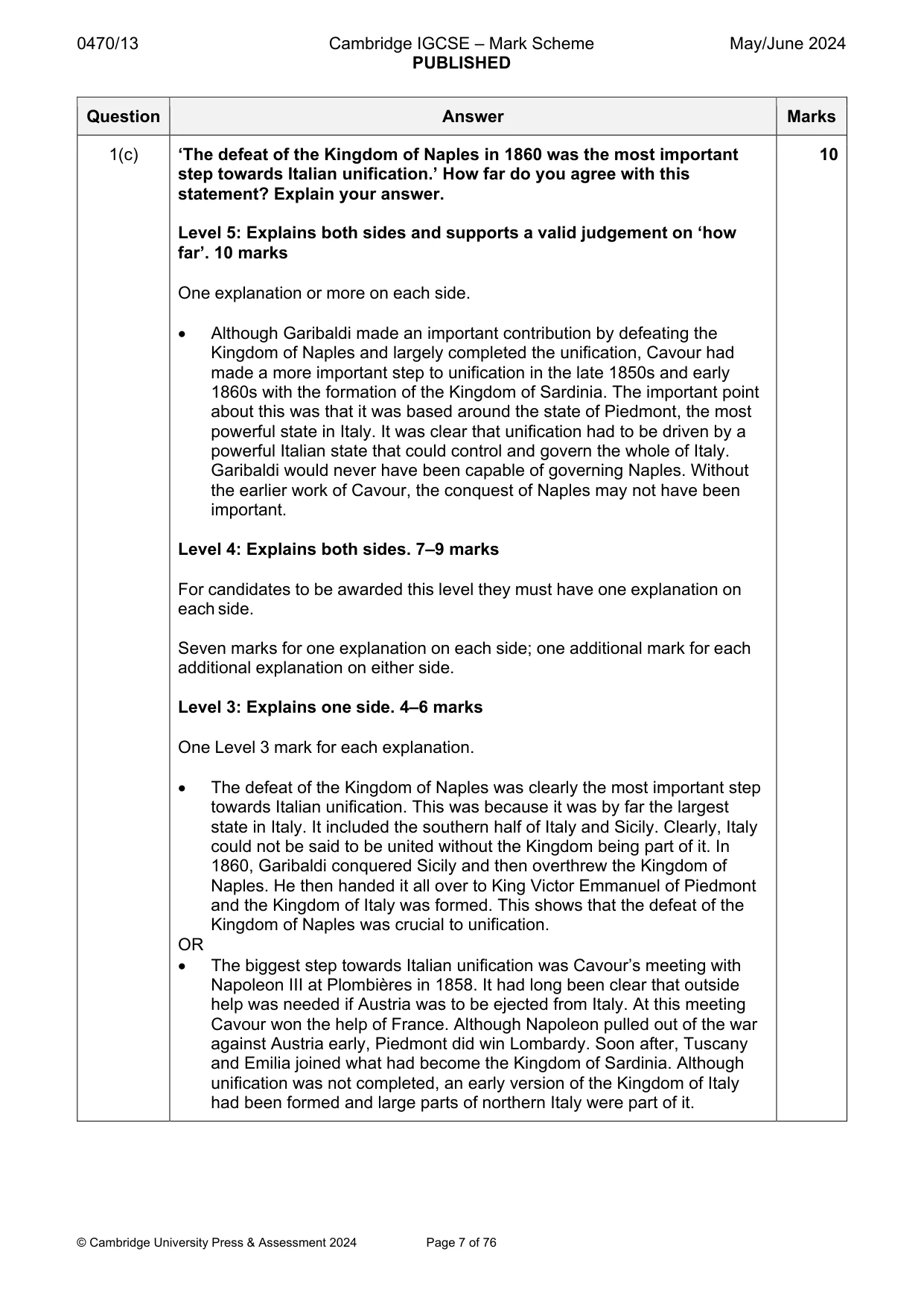 Mark scheme, page 7 of 76