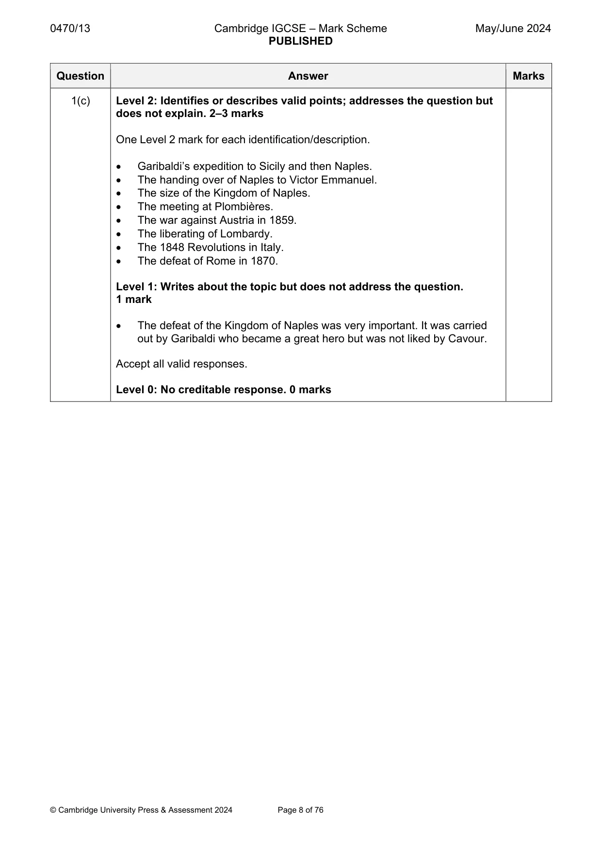 Mark scheme, page 8 of 76