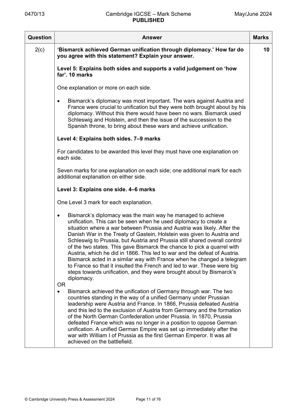 Mark scheme, page 11 of 76