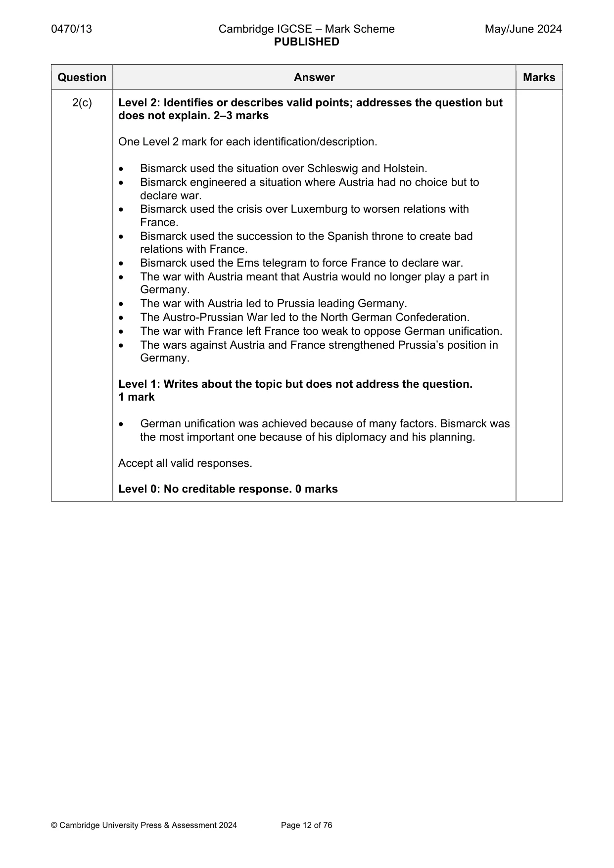 Mark scheme, page 12 of 76