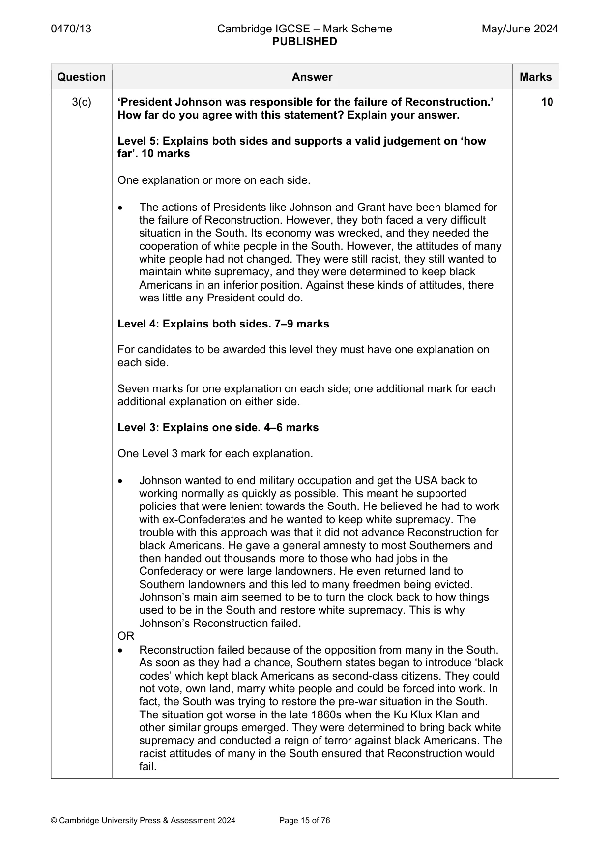 Mark scheme, page 15 of 76
