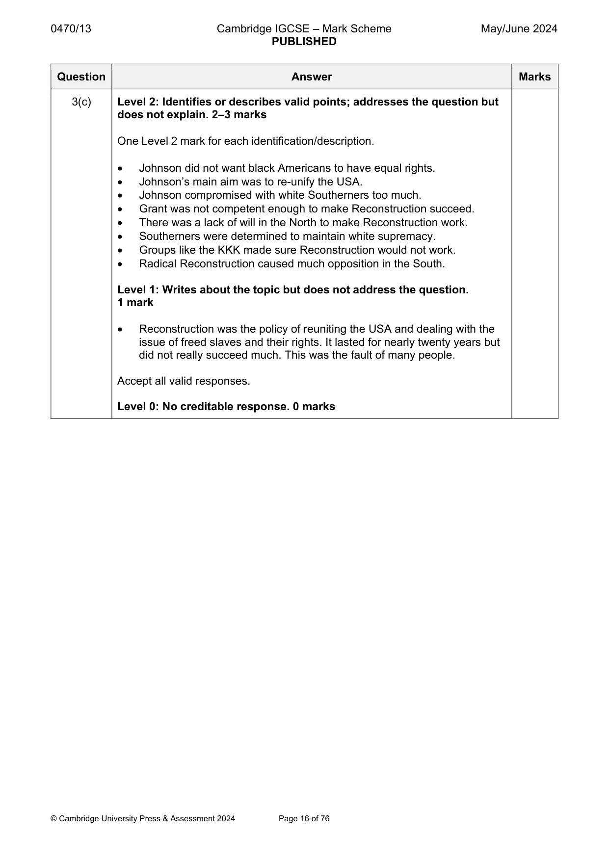 Mark scheme, page 16 of 76