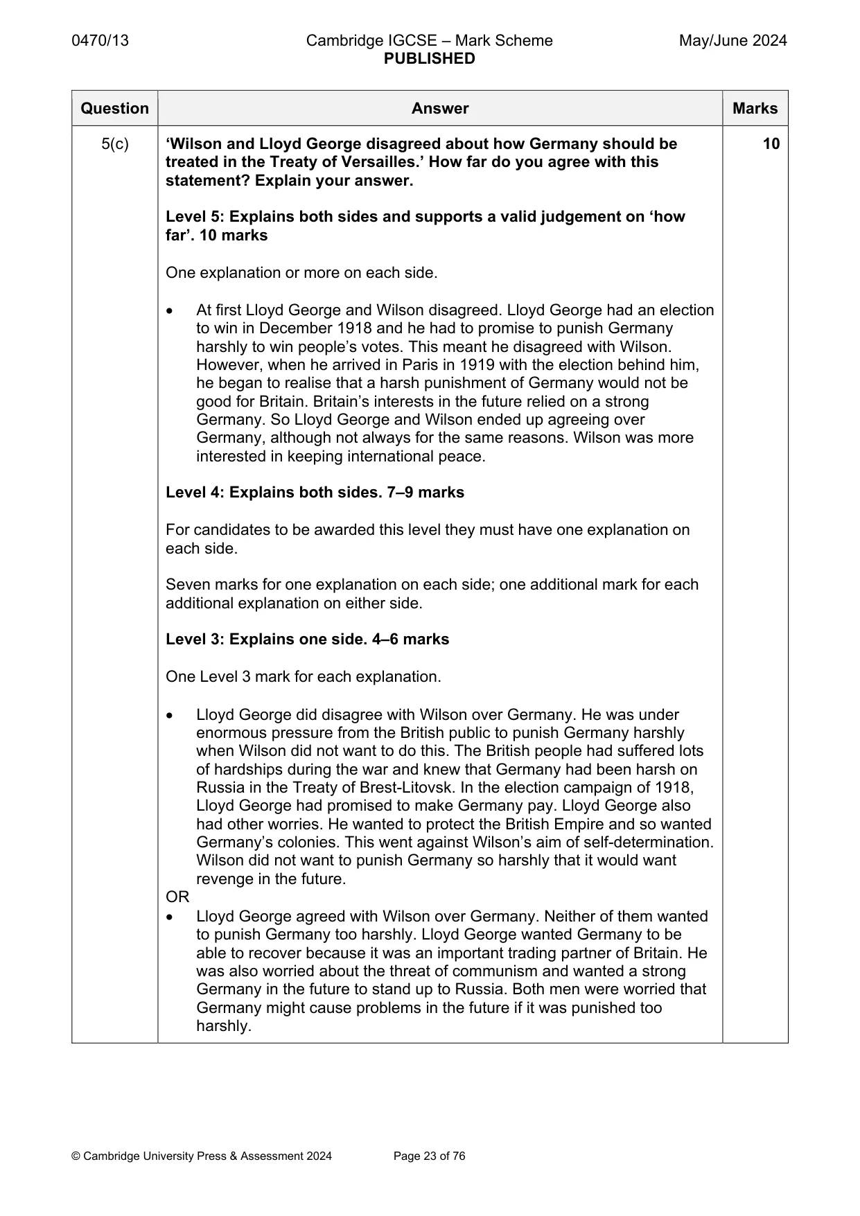 Mark scheme, page 23 of 76