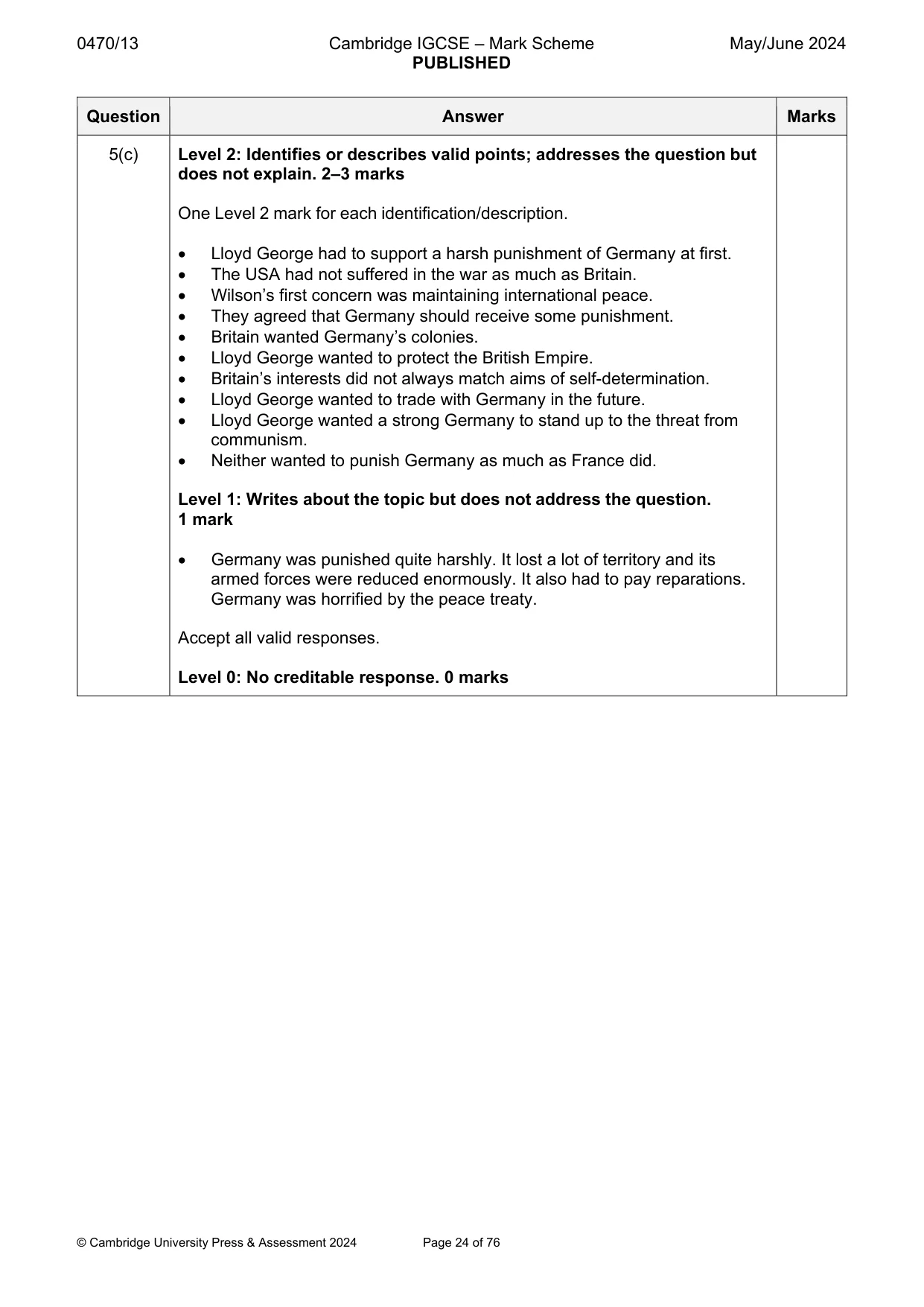 Mark scheme, page 24 of 76