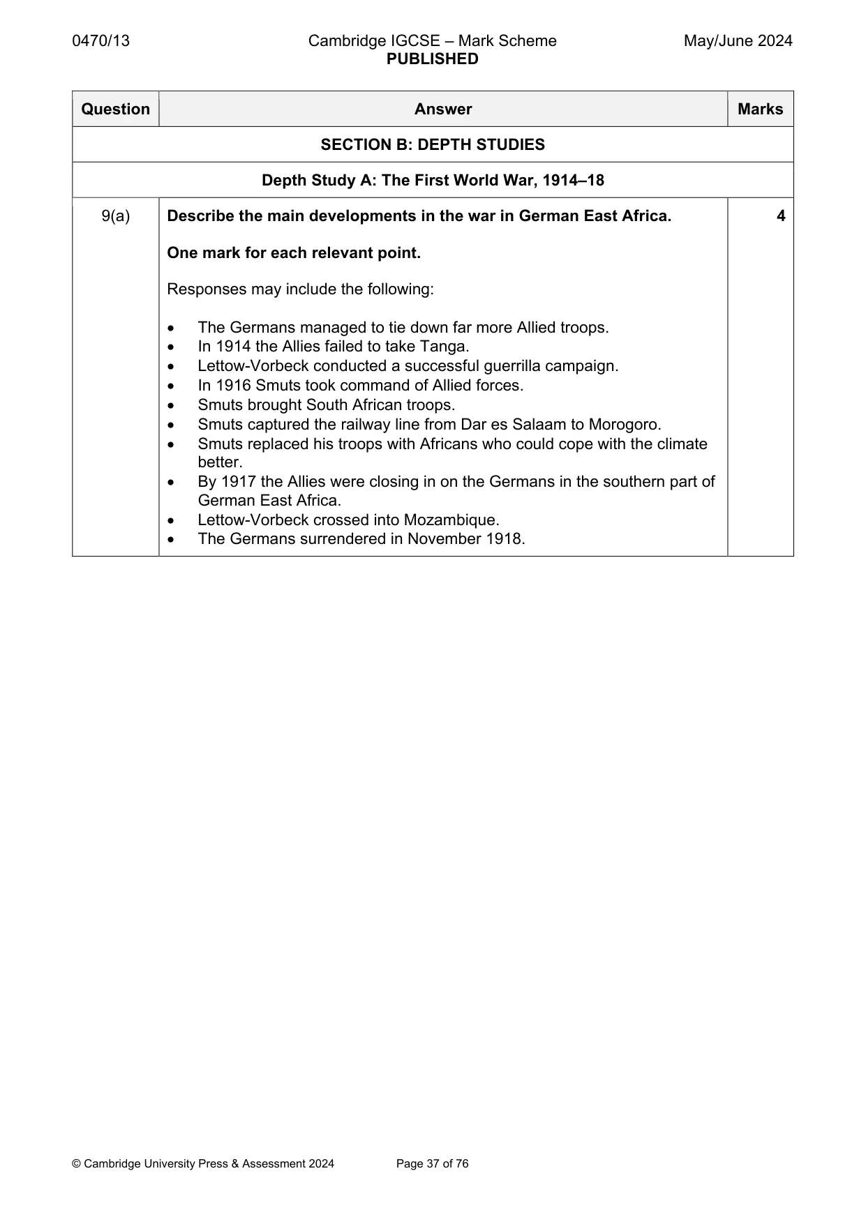 Mark scheme, page 37 of 76