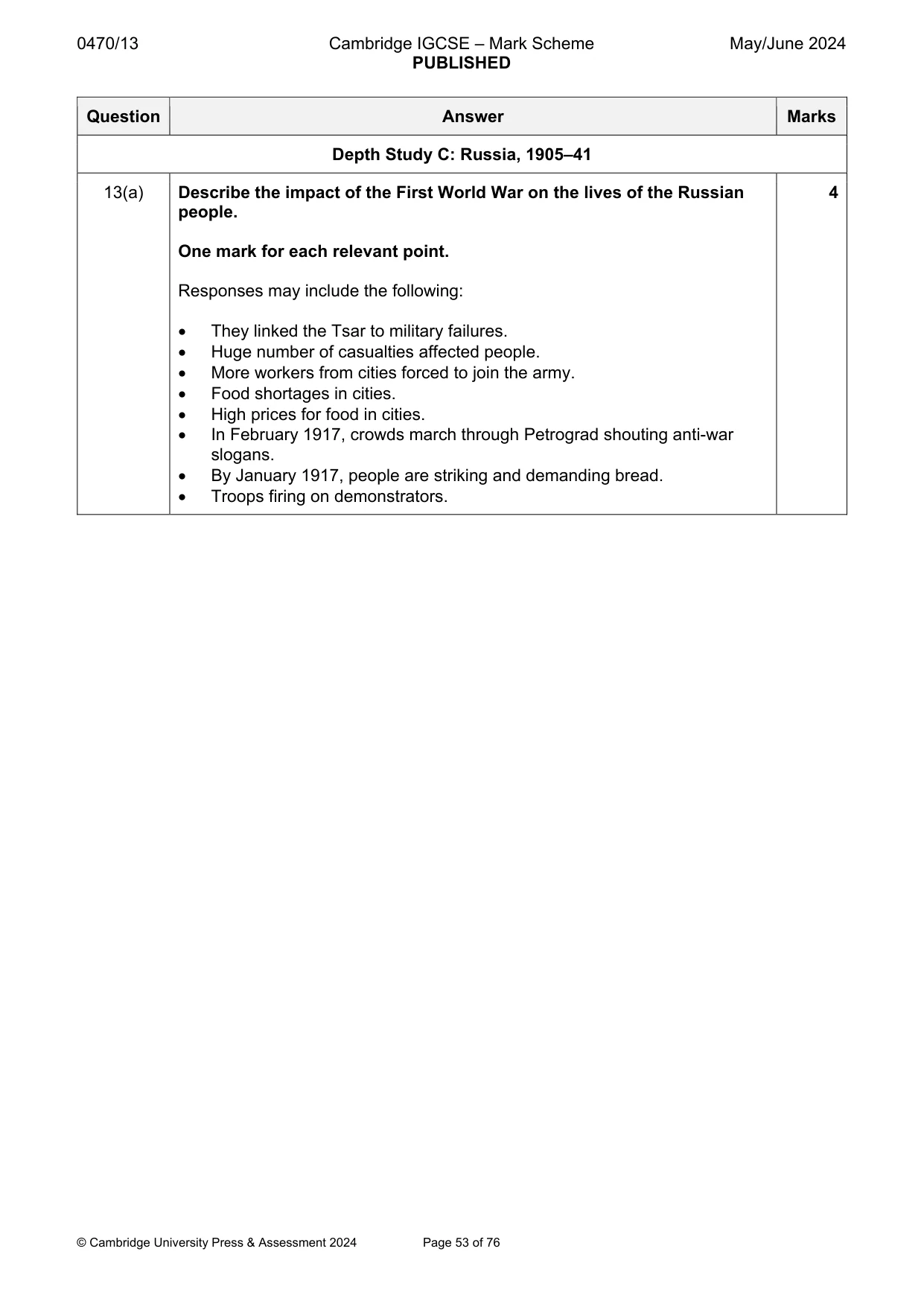 Mark scheme, page 53 of 76