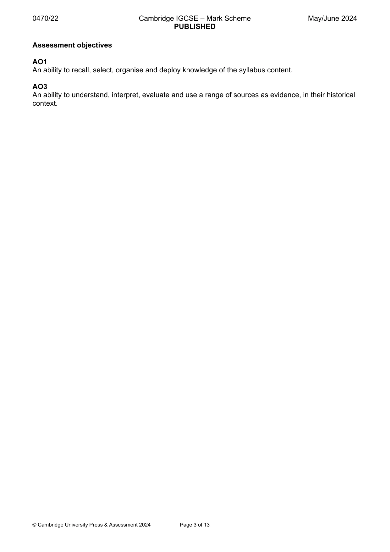 Mark scheme, page 3 of 13