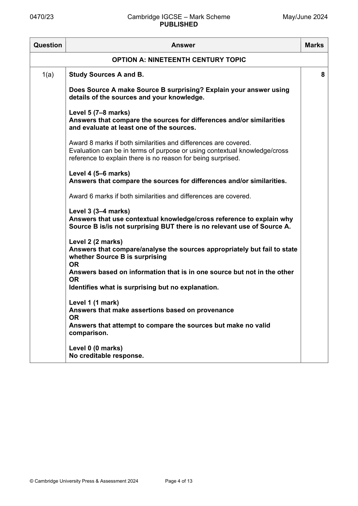 Mark scheme, page 4 of 13