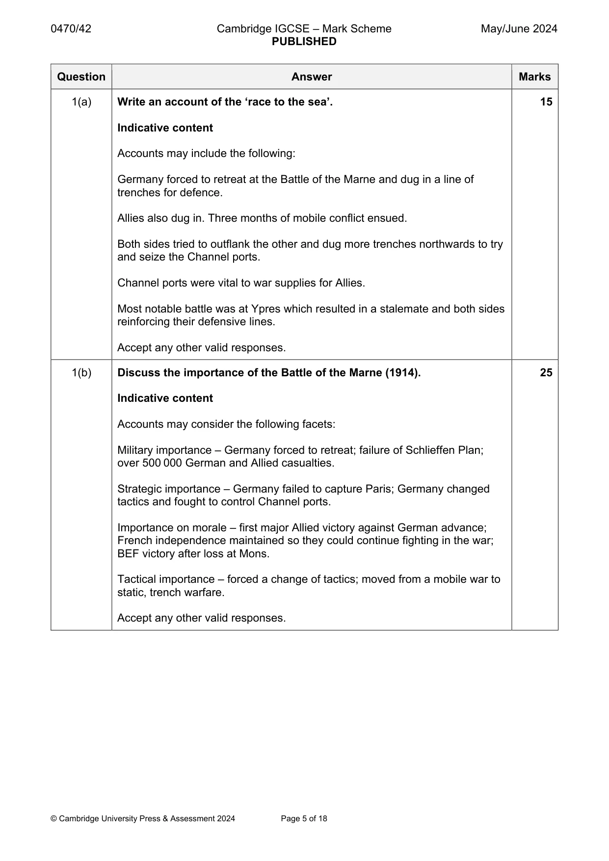 Mark scheme, page 5 of 18