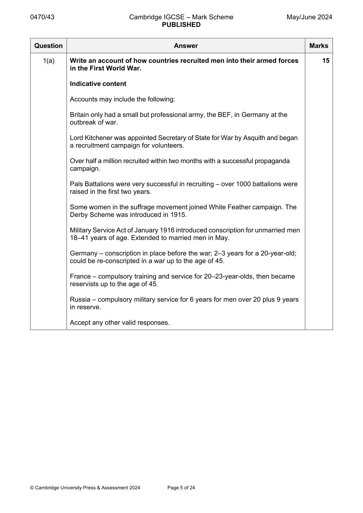 Mark scheme, page 5 of 24