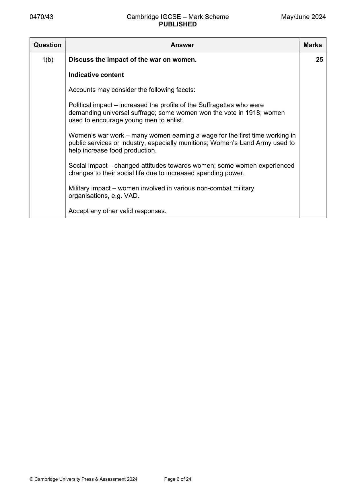 Mark scheme, page 6 of 24