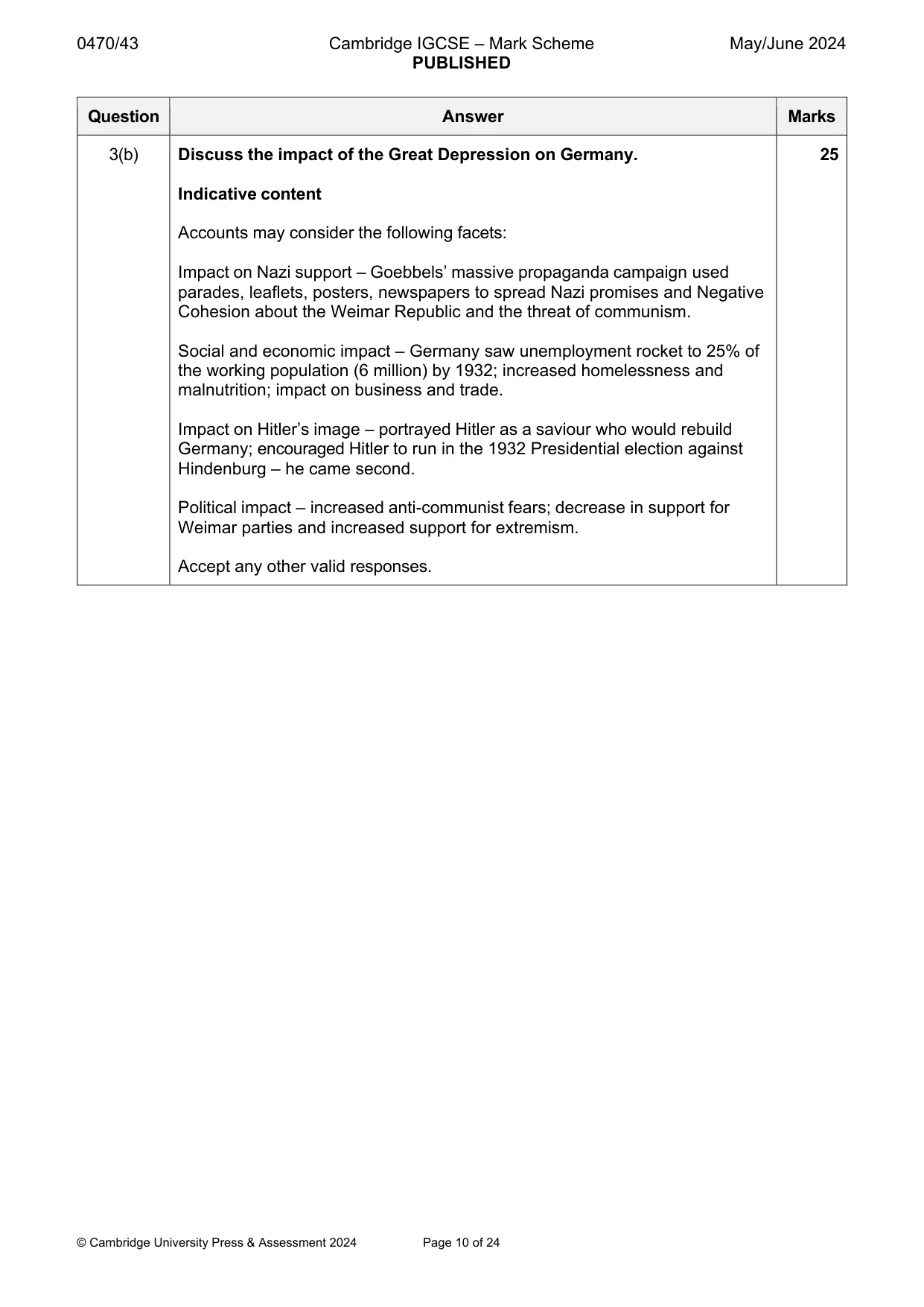 Mark scheme, page 10 of 24